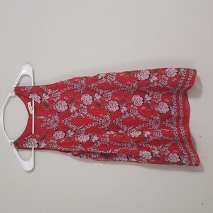 Max Studio womans red floral blouse